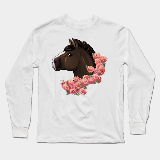 Rose Draft Long Sleeve T-Shirt by lizstaley